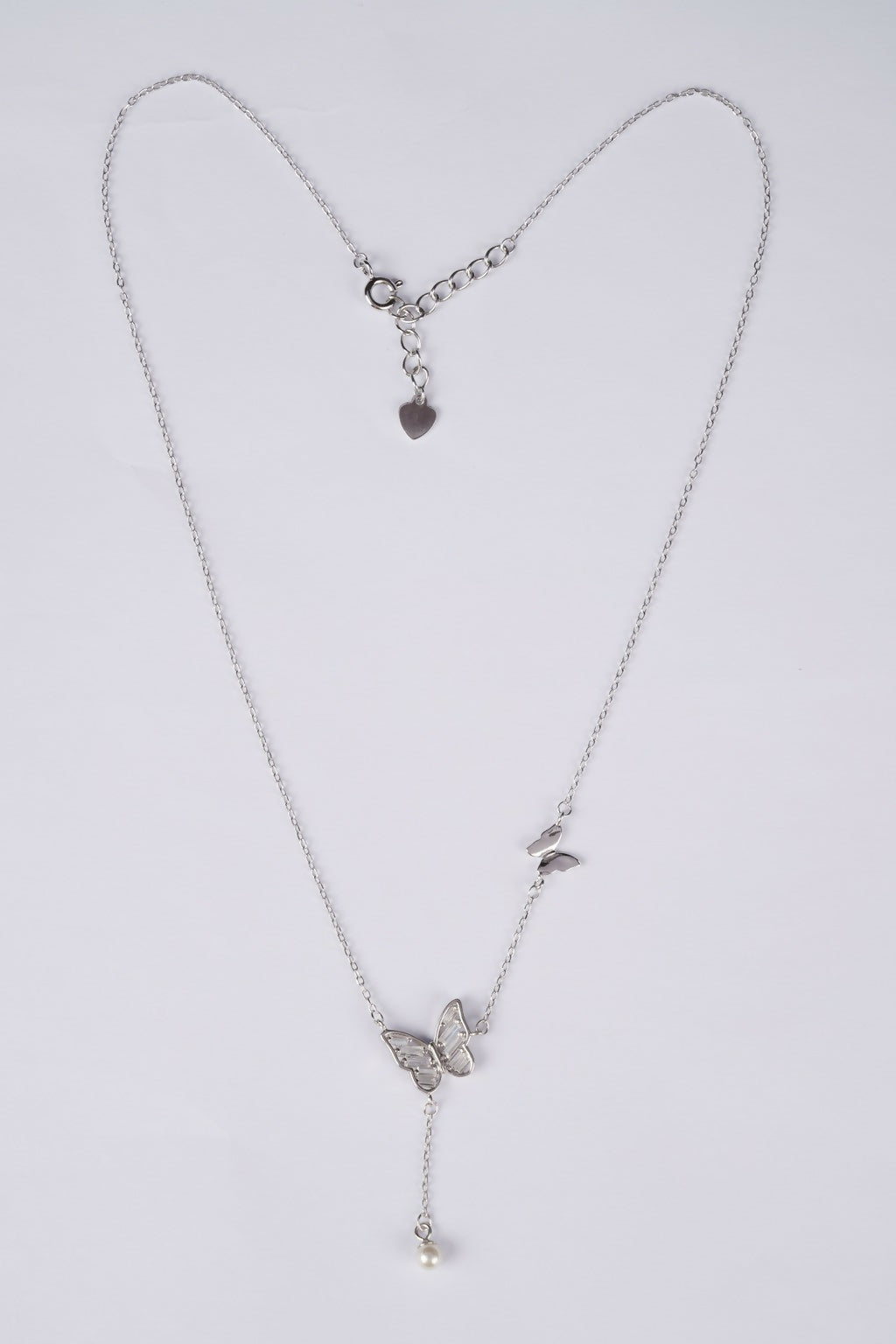 925 Sterling Silver Chain Butterfly Tassel Necklace