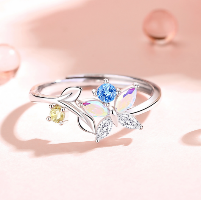 Brd Jewelry 925 Sterling Silver Butterfly Ring For Women And Girls, Adjustable Silver Ring, Gifts For Girlfriend