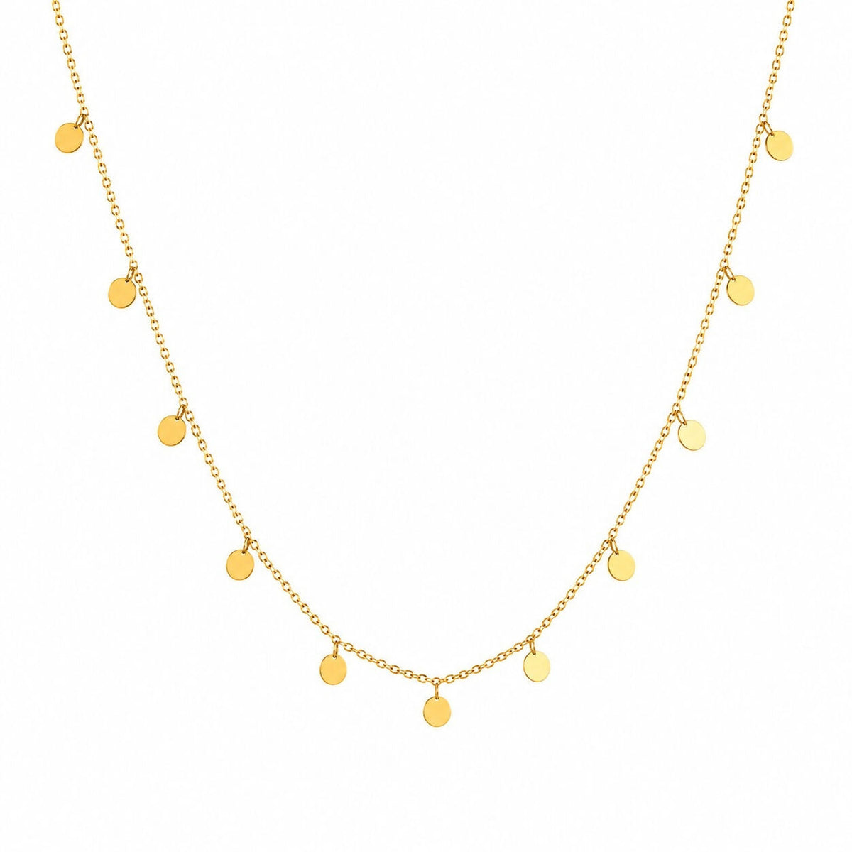 Golden Dew Waterdrop Rect Pendant Necklace
