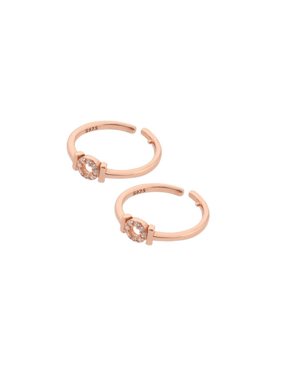 Shimmer Petal Toe Rings – Rose Gold Plated, Open Design