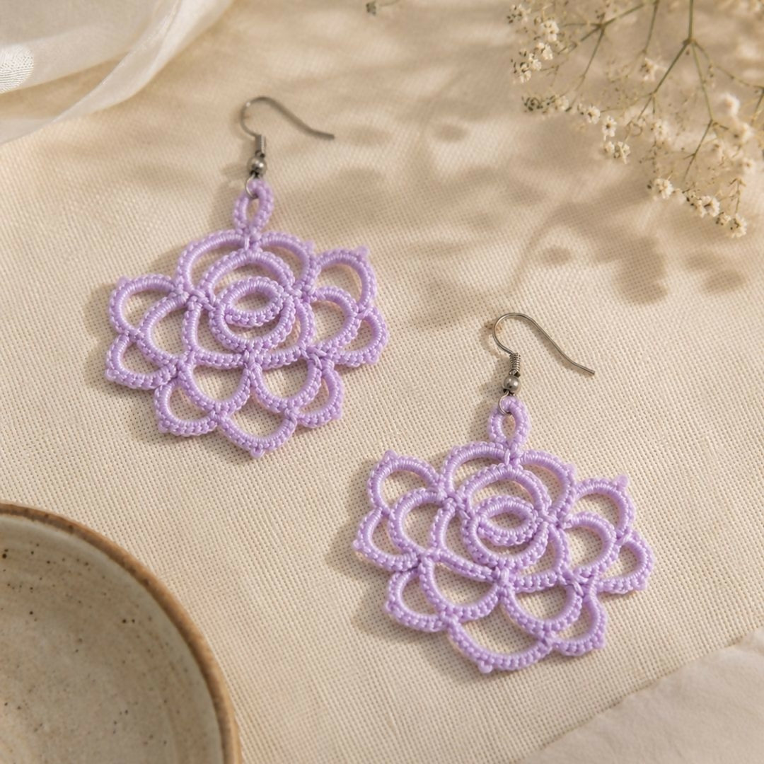 Lavender Rose Earrings