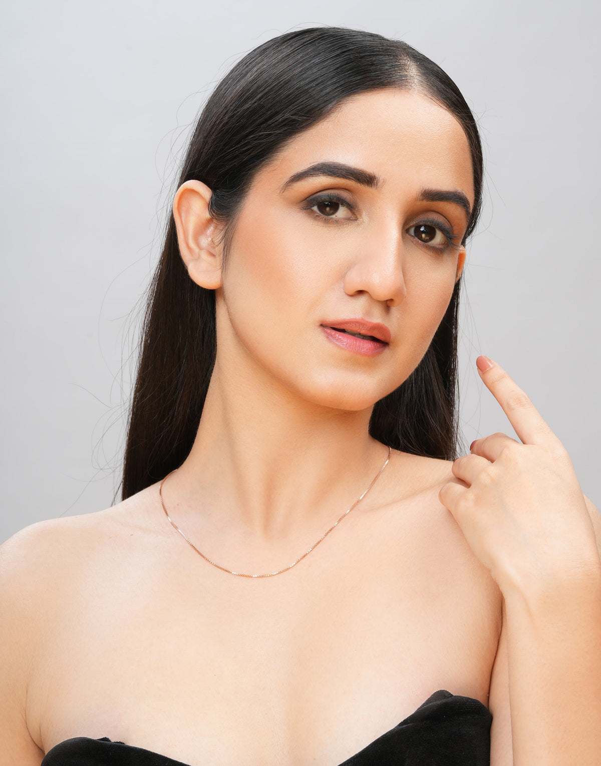 sleek rose gold plated sterling silver box chain