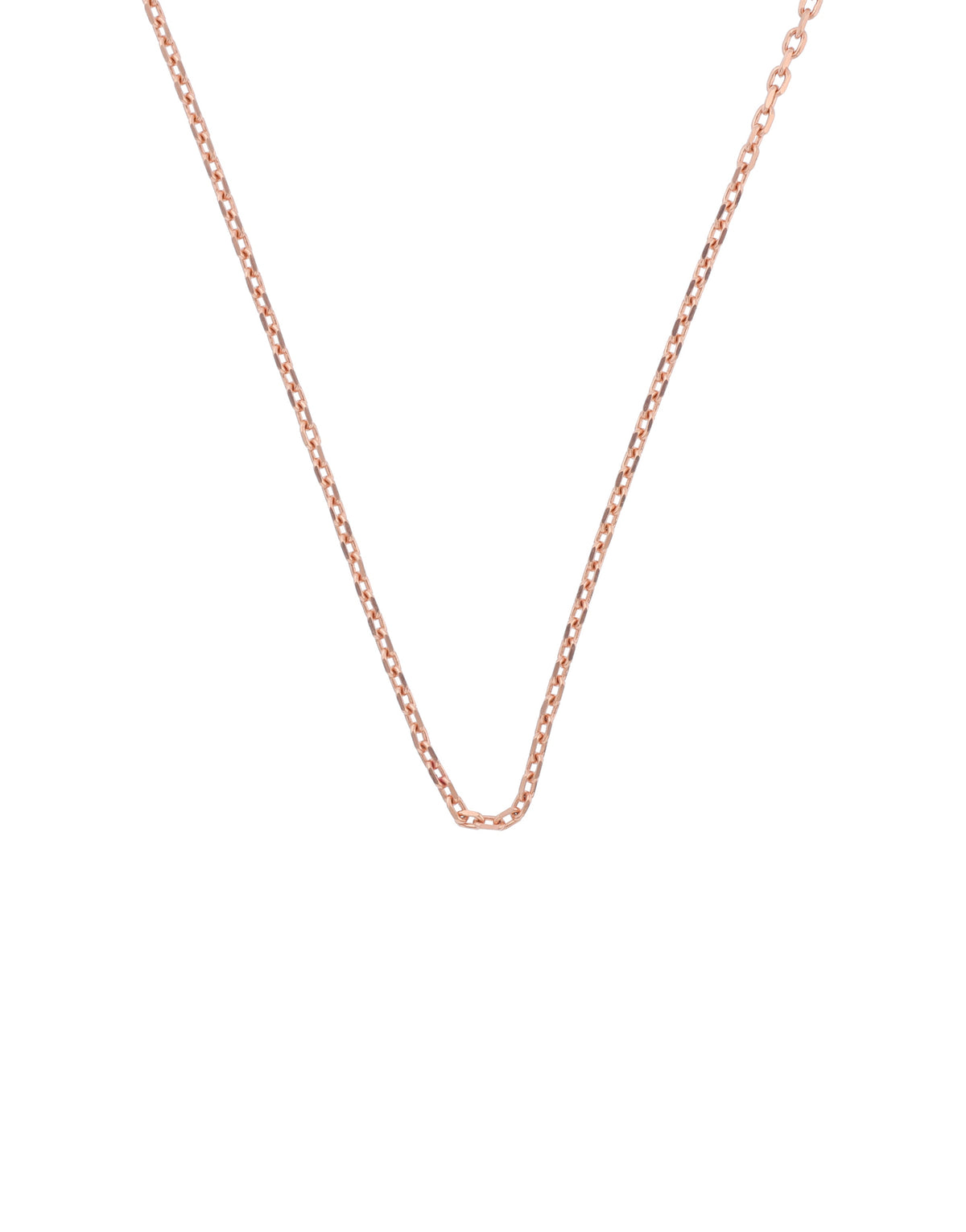 minimal rose gold link chain in sterling silver