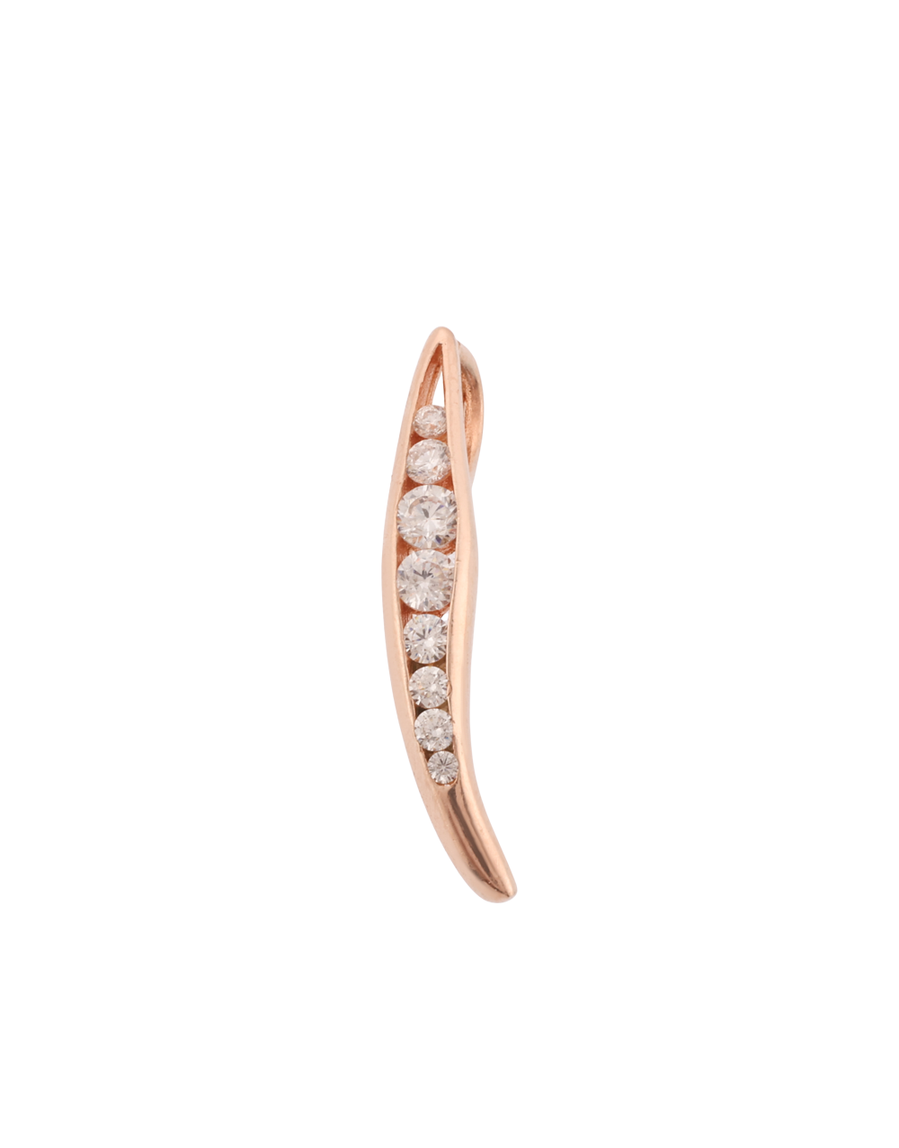 Sleek Slim Leaf Rose Gold Sterling Silver Necklace Charm
