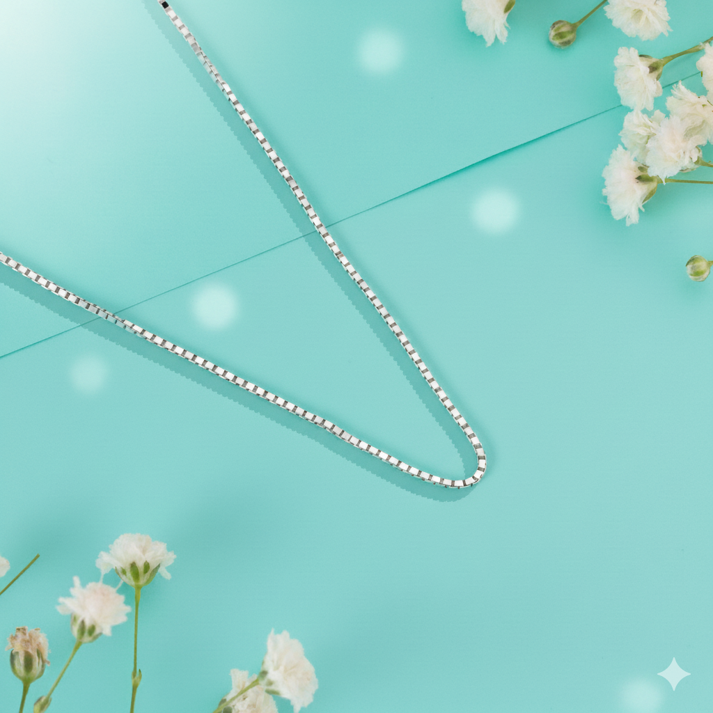 sleek sterling silver box chain for pendants