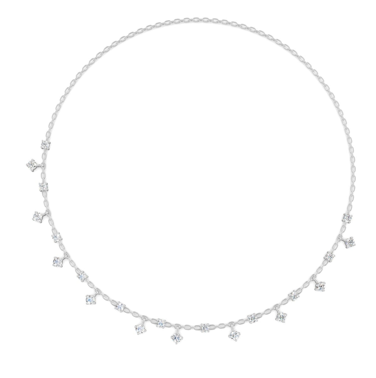 0.76 Ct Round Cut Moissanite Minimalist Chain Necklace In 14K Yellow Gold Plated