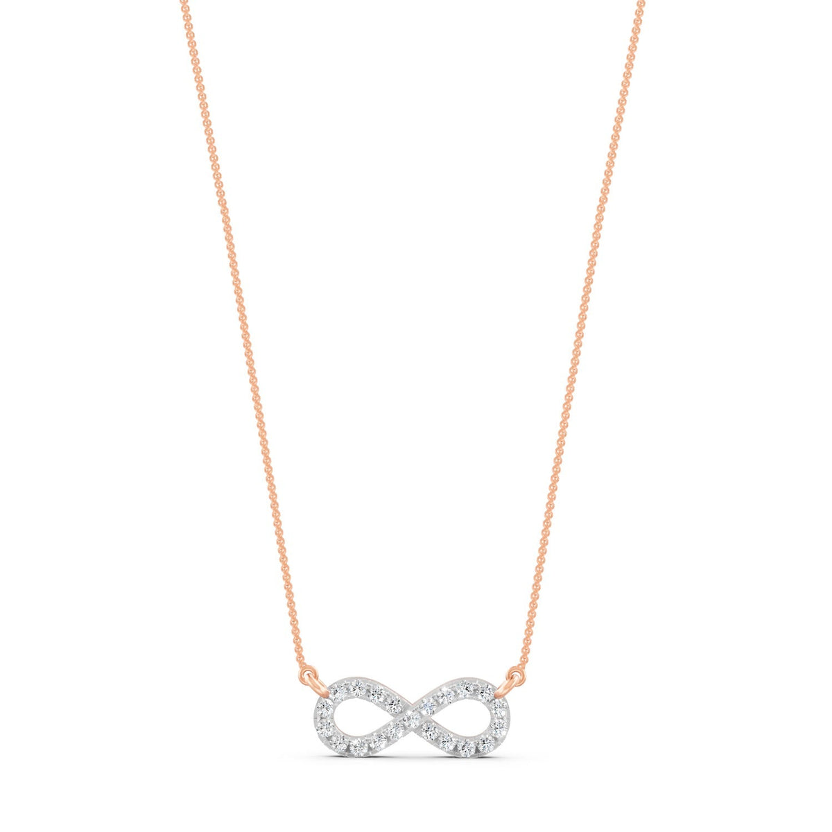 0.33Ct Round Cut Moissanite Infinity Pendant Necklace 14K Yellow Gold Plated