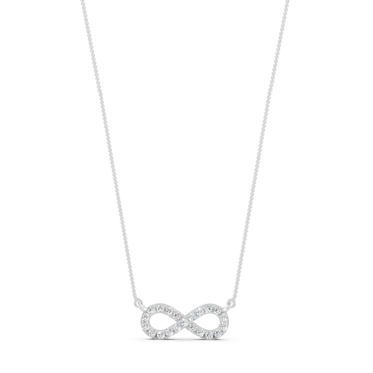 0.33Ct Round Cut Moissanite Infinity Pendant Necklace 14K Yellow Gold Plated