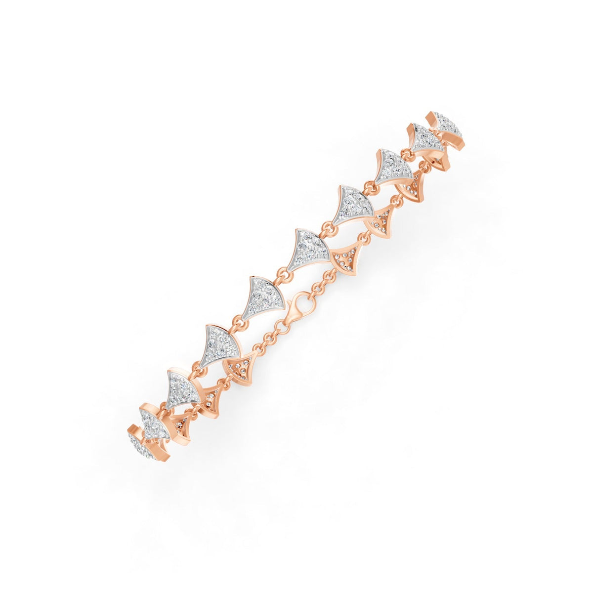 1.06 Ct Round Cut Moissanite Cluster Link Bracelet 14K Yellow Gold Plated