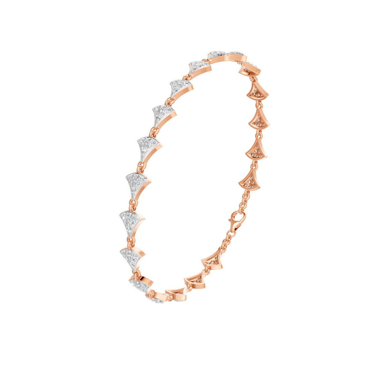 1.06 Ct Round Cut Moissanite Cluster Link Bracelet 14K Yellow Gold Plated