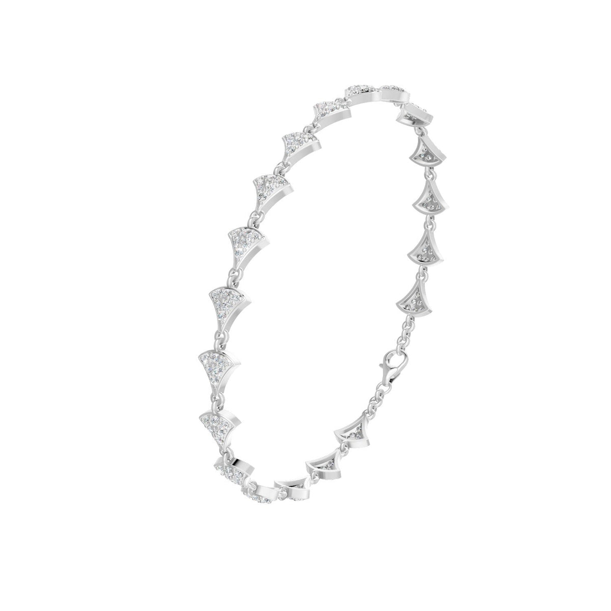 1.06 Ct Round Cut Moissanite Cluster Link Bracelet 14K Yellow Gold Plated