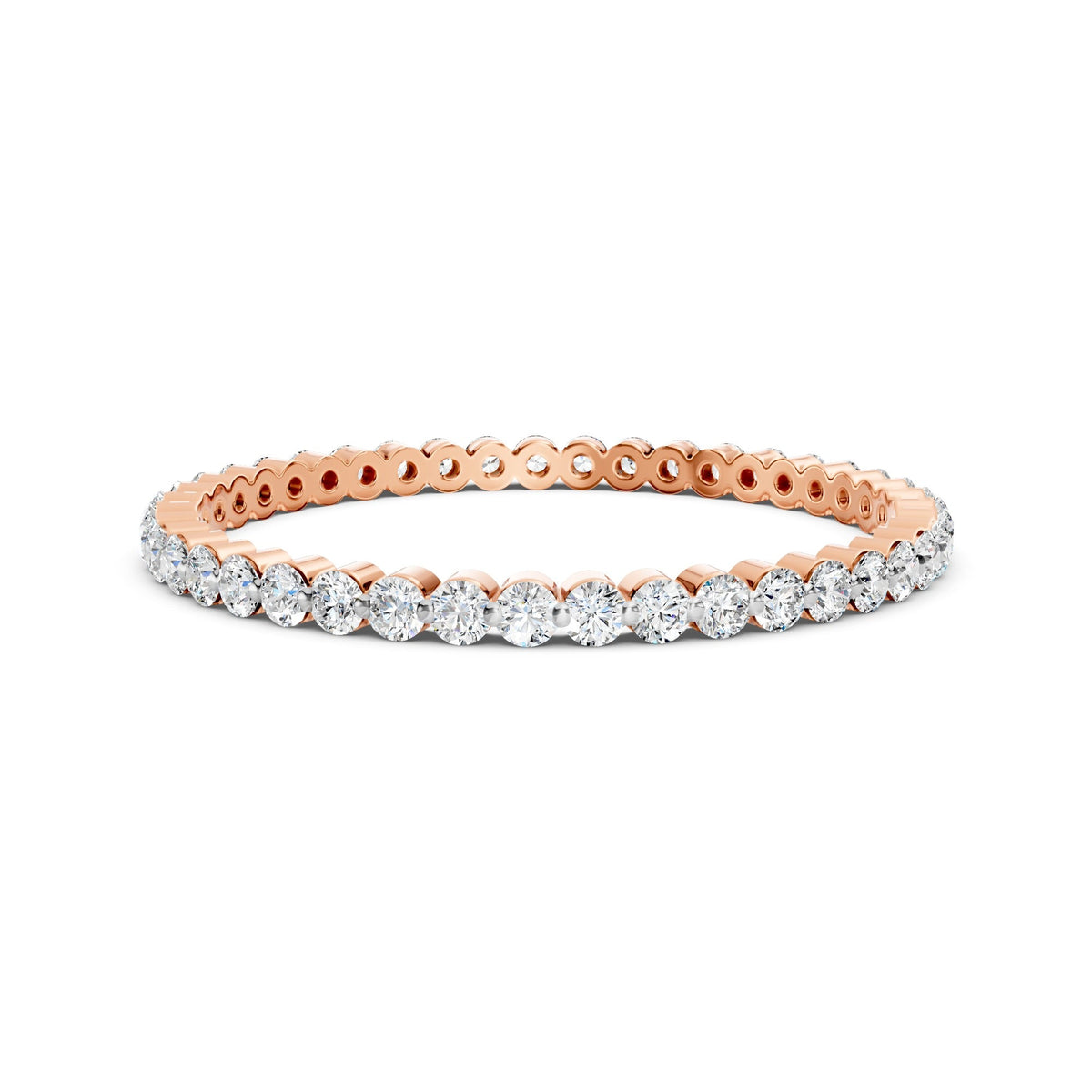 Round Cut Moissanite Full Eternity Band Ring 14K Gold Plated