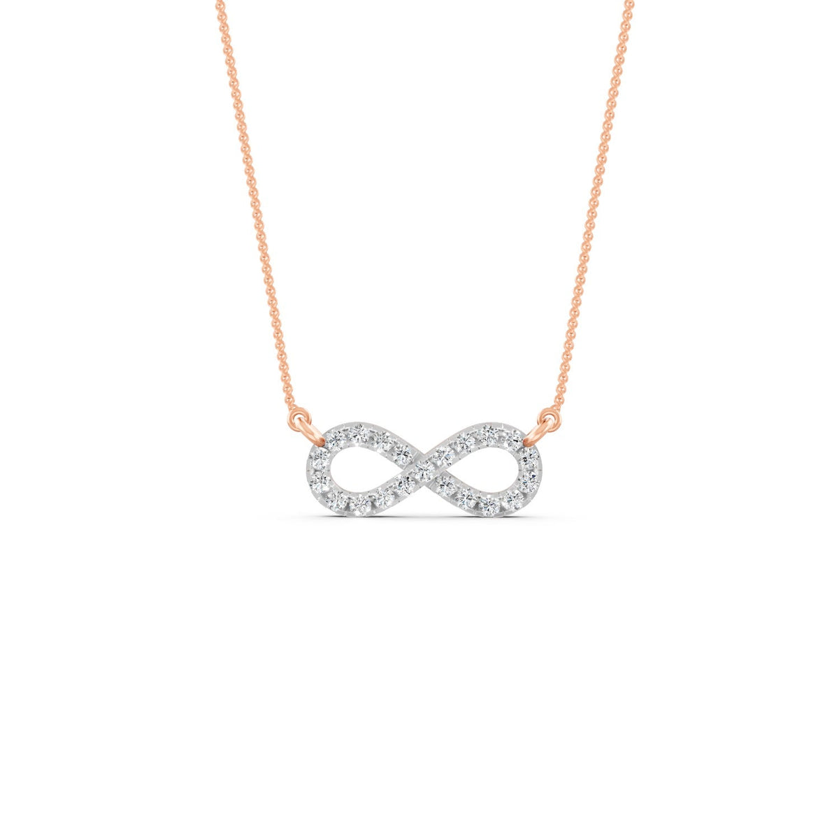 0.33Ct Round Cut Moissanite Infinity Pendant Necklace 14K Yellow Gold Plated