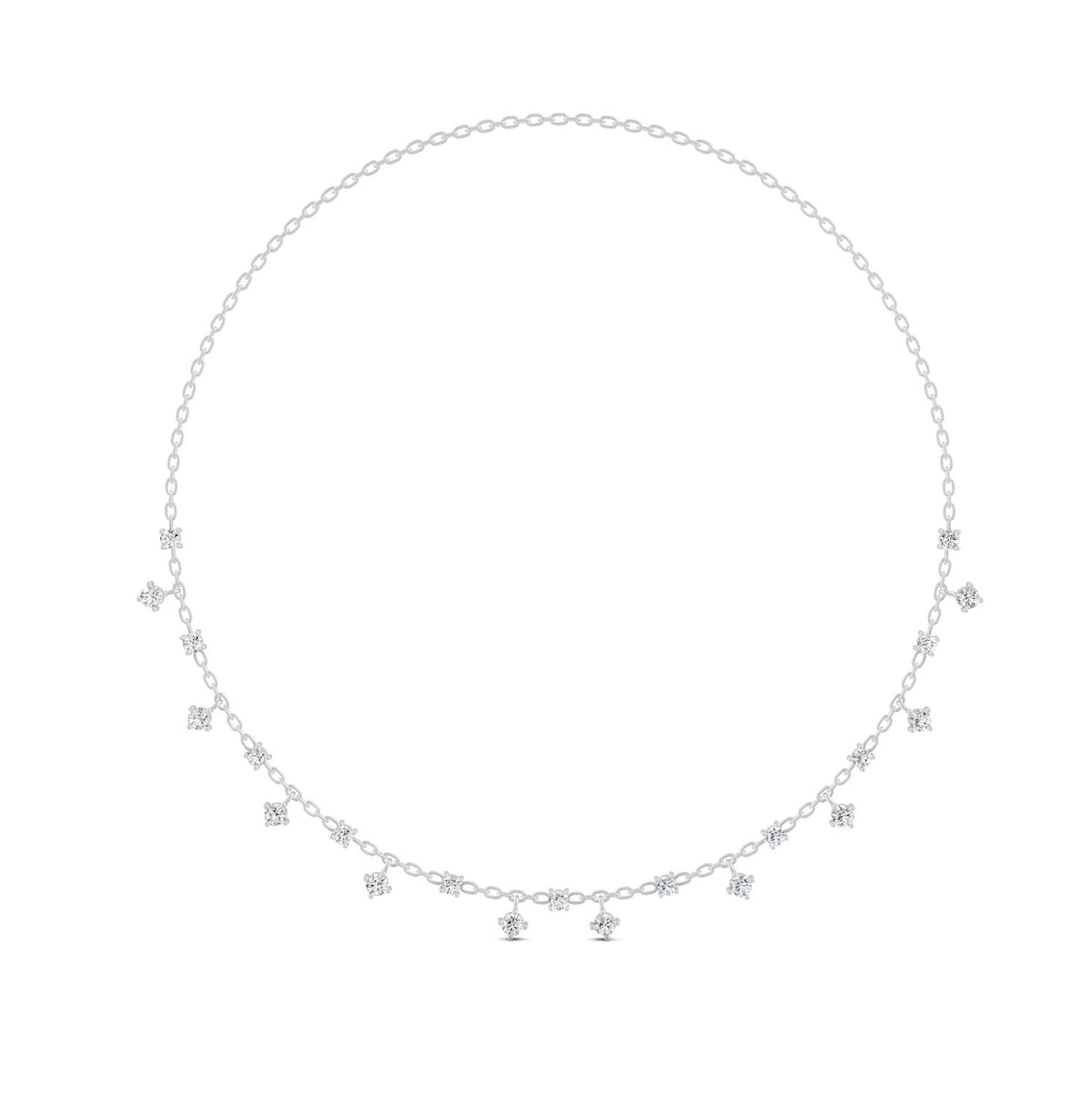 0.76 Ct Round Cut Moissanite Minimalist Chain Necklace In 14K Yellow Gold Plated