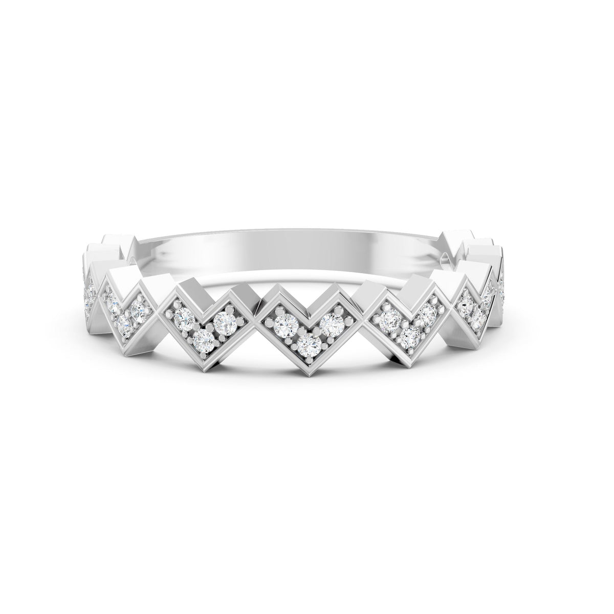 0.14Ct Round Cut Moissanite Half Eternity Band Ring 14K Gold Plated