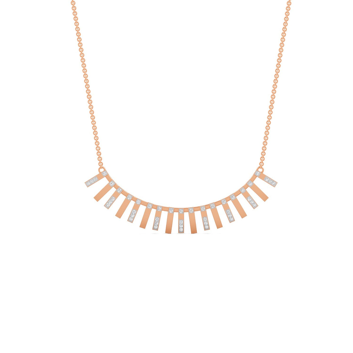 0.29 Ct Round Cut Moissanite Minimalist Chain Necklace 14K Yellow Gold Plated