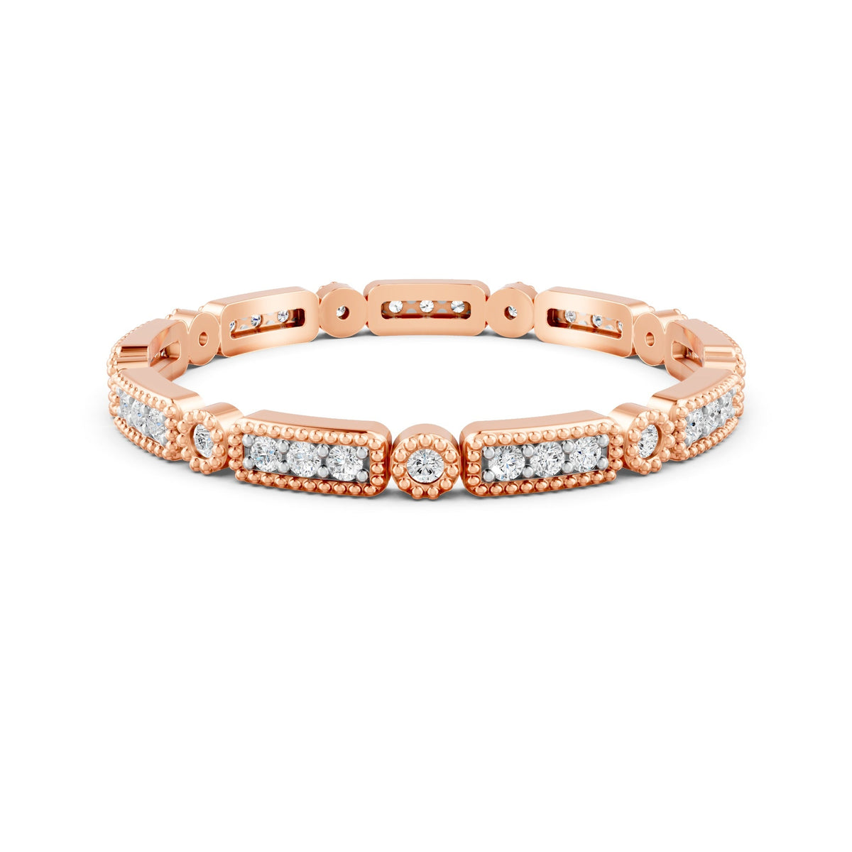 0.18Ct Round Cut Moissanite Full Eternity Band Ring In 14K Gold Plated