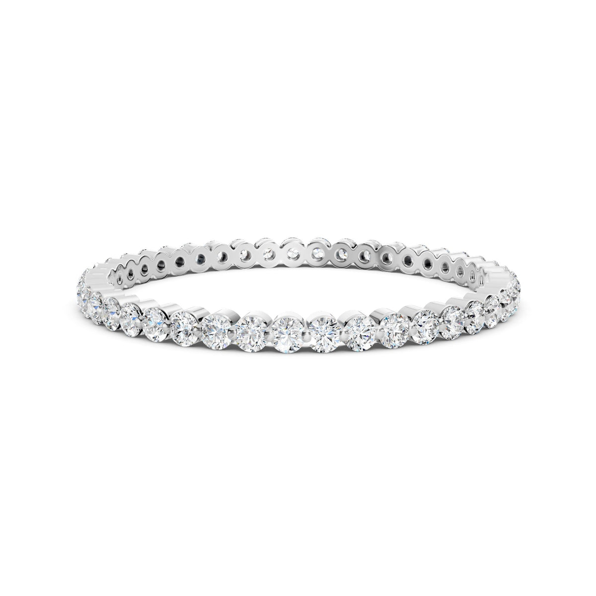 Round Cut Moissanite Full Eternity Band Ring 14K Gold Plated