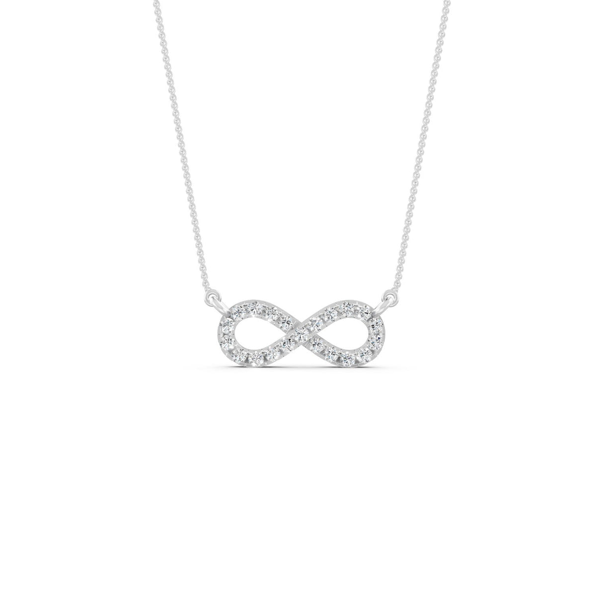 0.33Ct Round Cut Moissanite Infinity Pendant Necklace 14K Yellow Gold Plated