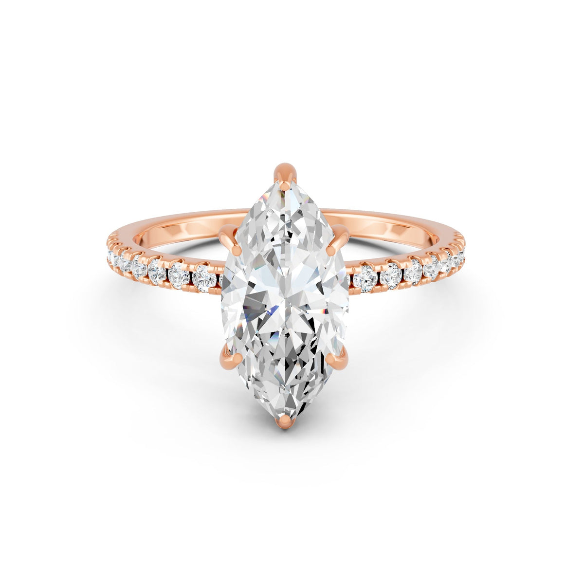 1.72Ct Marquise Cut Moissanite Hidden Halo Engegment Ring 14K Gold Plated