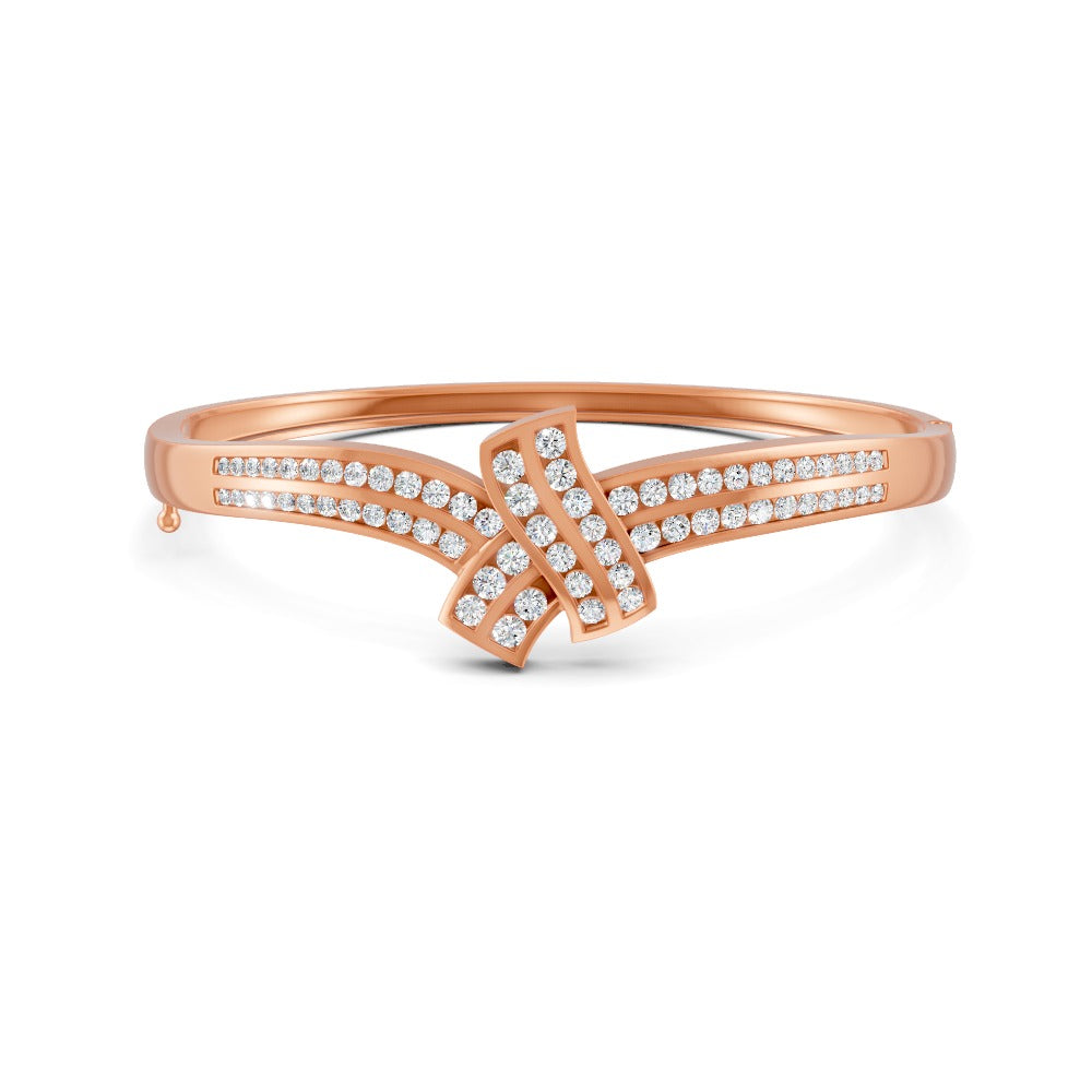 1.50 Ct Round Cut Moissanite Women's Bangle Bracelet 14K Gold Plated