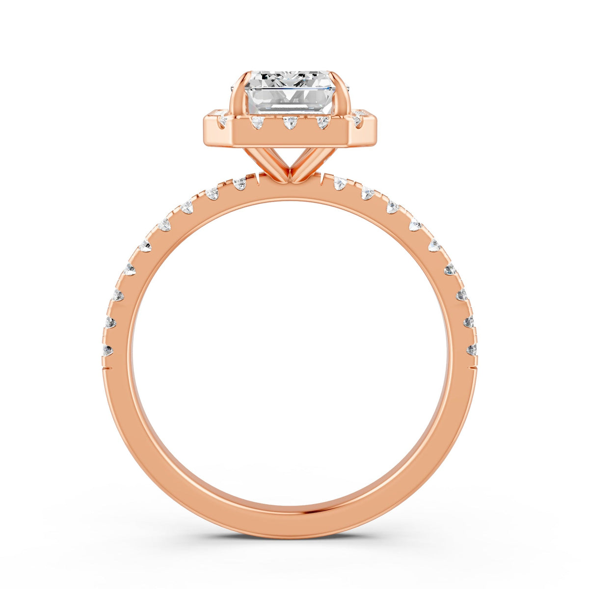 2Ct Emerald Cut Moissanite Engagement Ring 14K Gold Plated