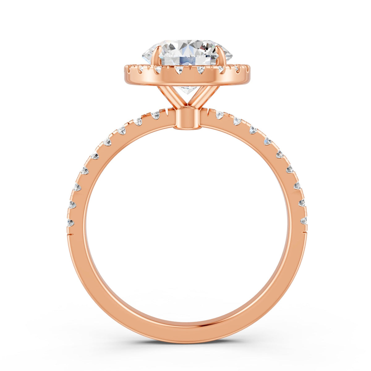 1.87Ct Round Cut Moissanite Halo Engagement Ring 14K Gold Plated