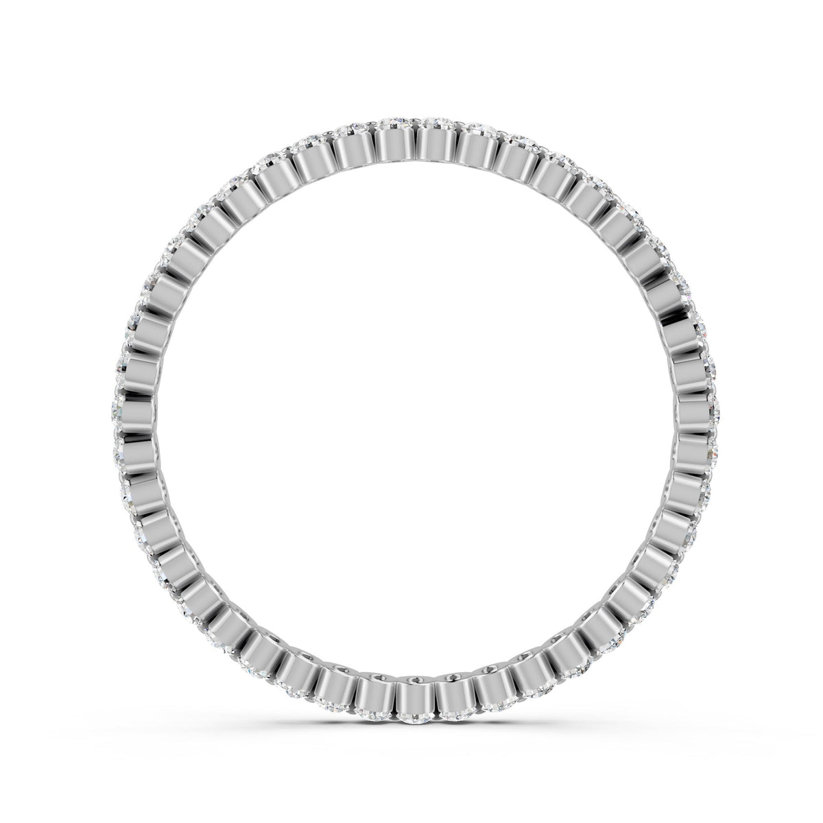 Round Cut Moissanite Full Eternity Band Ring 14K Gold Plated