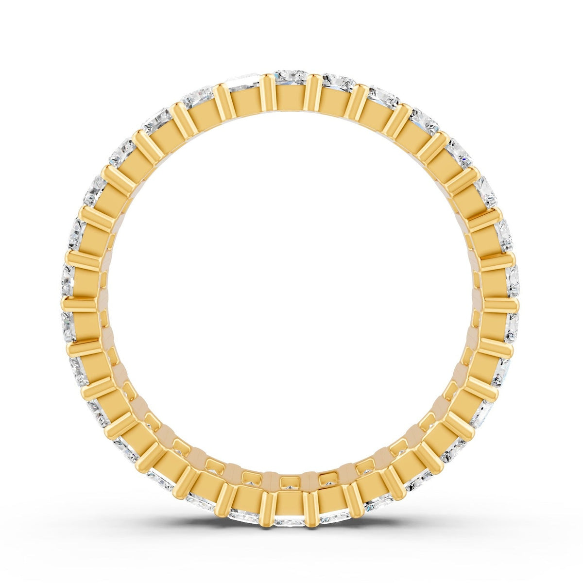 3.08 Ct Emerald Cut Moissanite Full Eternity Band Ring 14K Gold Plated