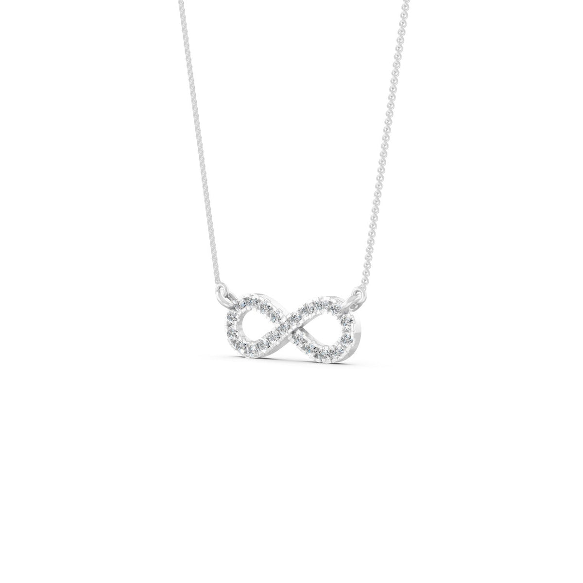 0.33Ct Round Cut Moissanite Infinity Pendant Necklace 14K Yellow Gold Plated