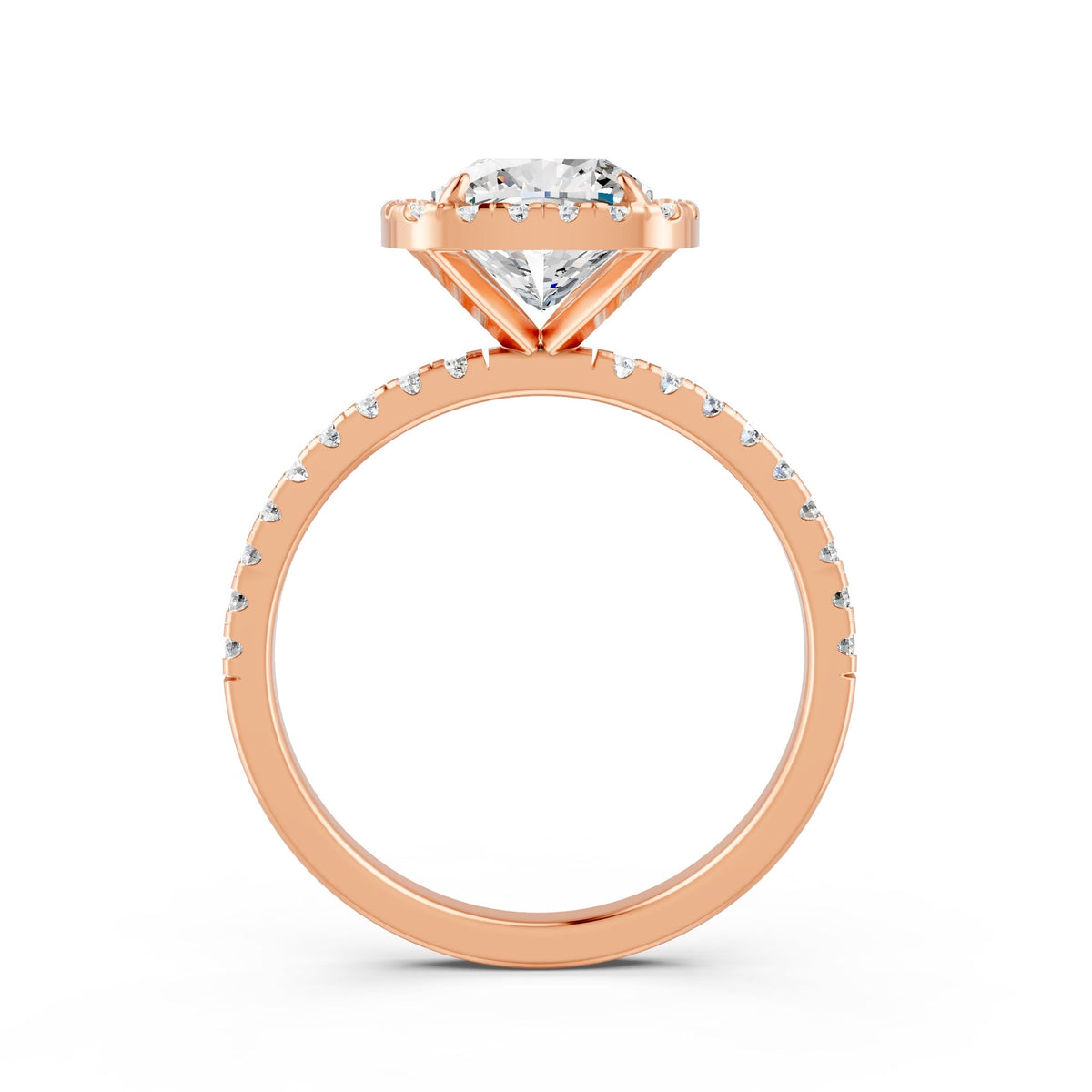 2.09 Ct Cushion & Round Cut Moissanite Engagement Ring 14K Gold Plated
