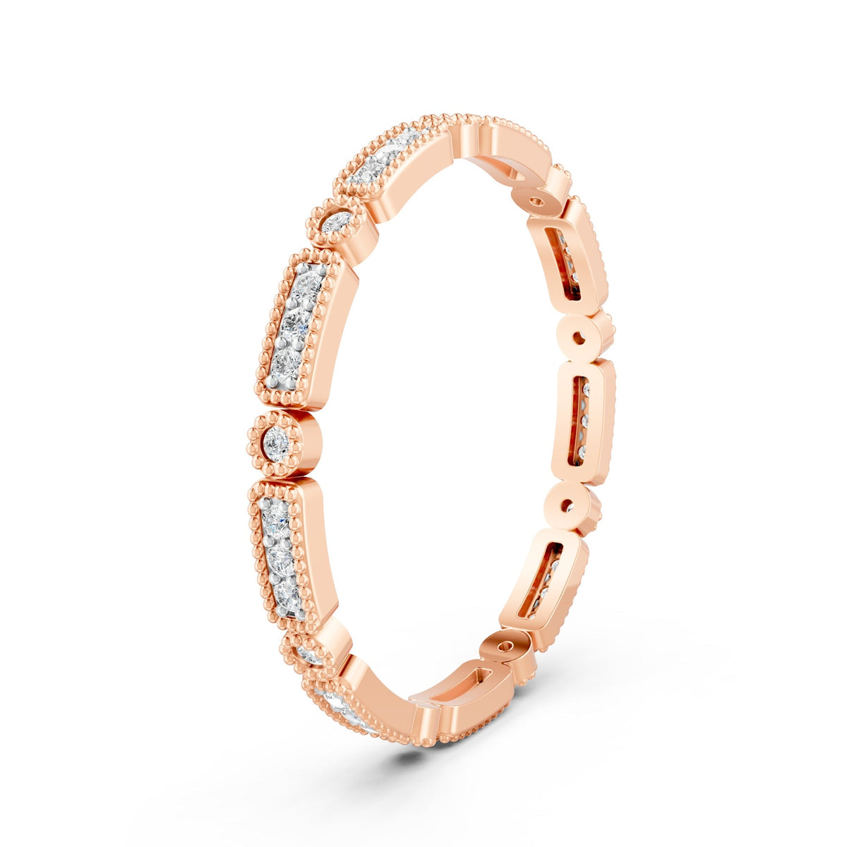 0.18Ct Round Cut Moissanite Full Eternity Band Ring In 14K Gold Plated