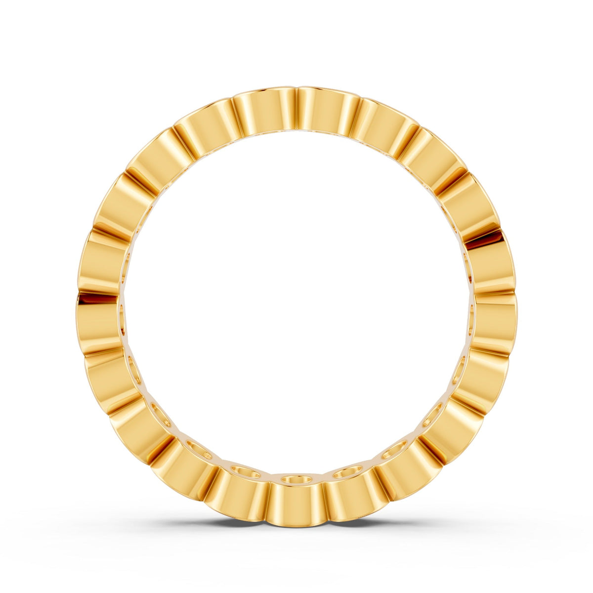 1.14Ct Round Cut Moissanite Bezel Set Full Eternity Band Ring 14K Gold Plated