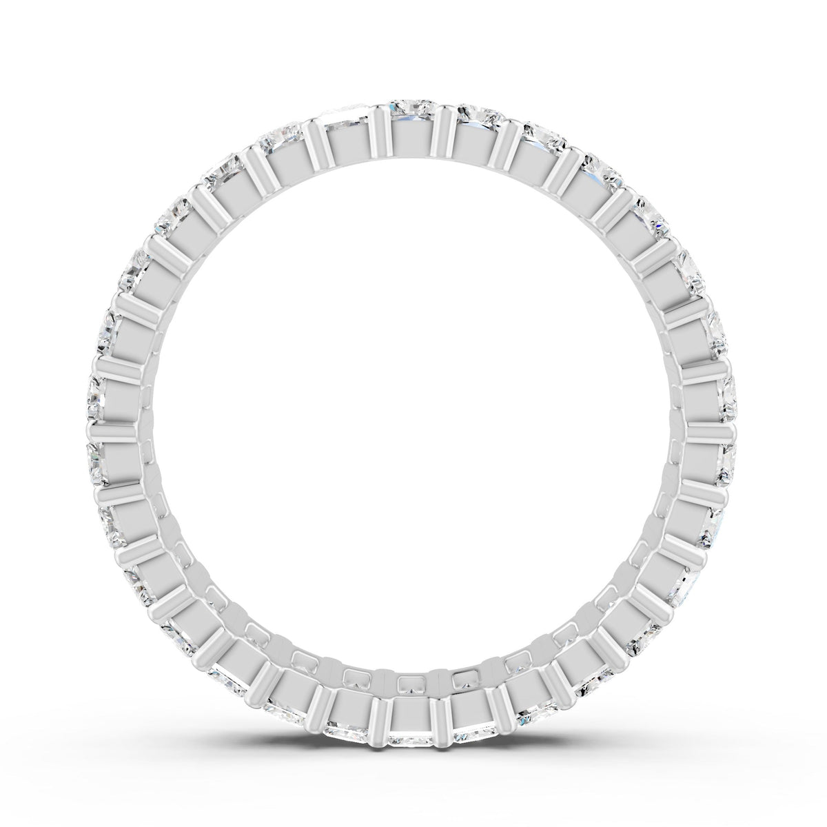 3.08 Ct Emerald Cut Moissanite Full Eternity Band Ring 14K Gold Plated