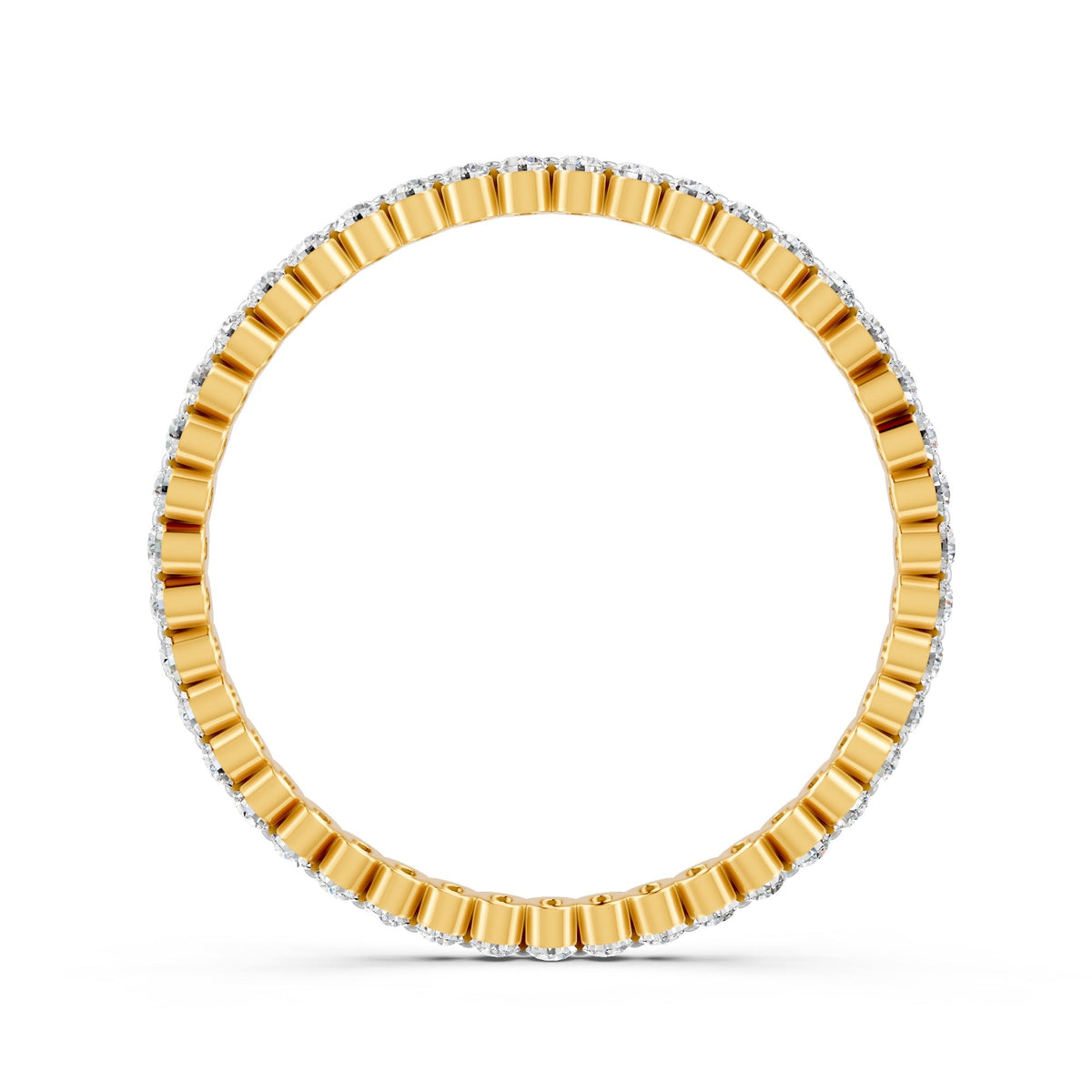 Round Cut Moissanite Full Eternity Band Ring 14K Gold Plated