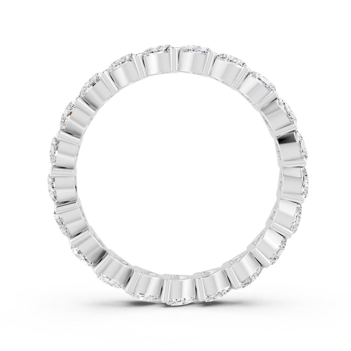 1.90 Ct Heart Cut Moissanite Full Eternity Band Ring In 14K Gold Plated
