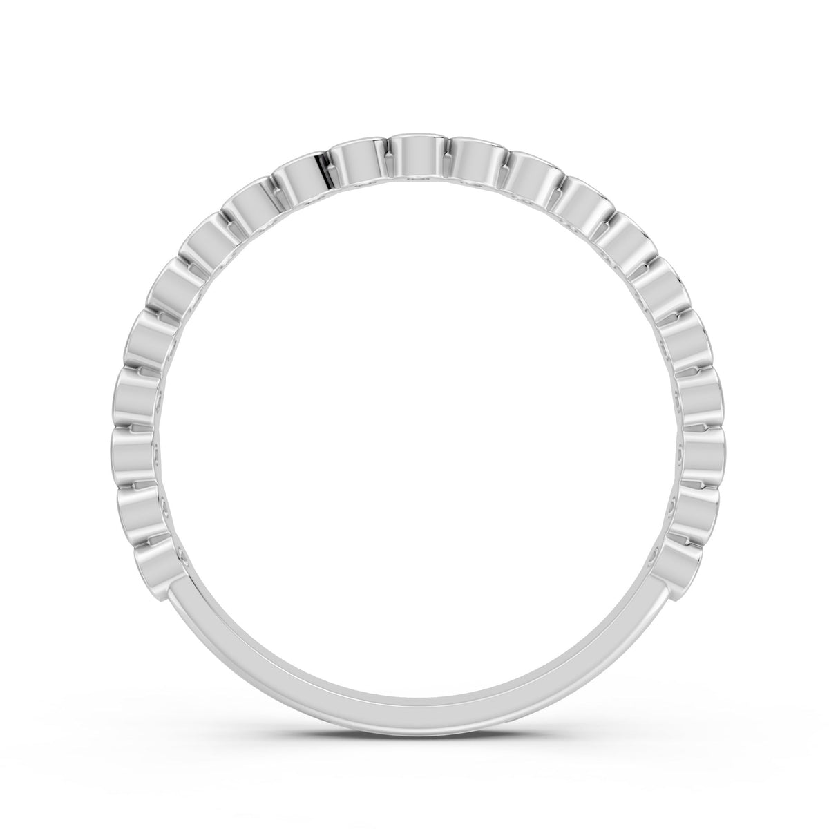 0.17Ct Round Cut Moissanite Bezel Set Half Eternity Band Ring 14K Gold Ring