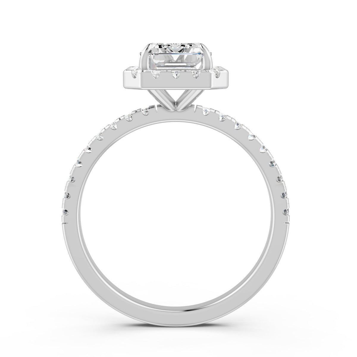 2Ct Emerald Cut Moissanite Engagement Ring 14K Gold Plated