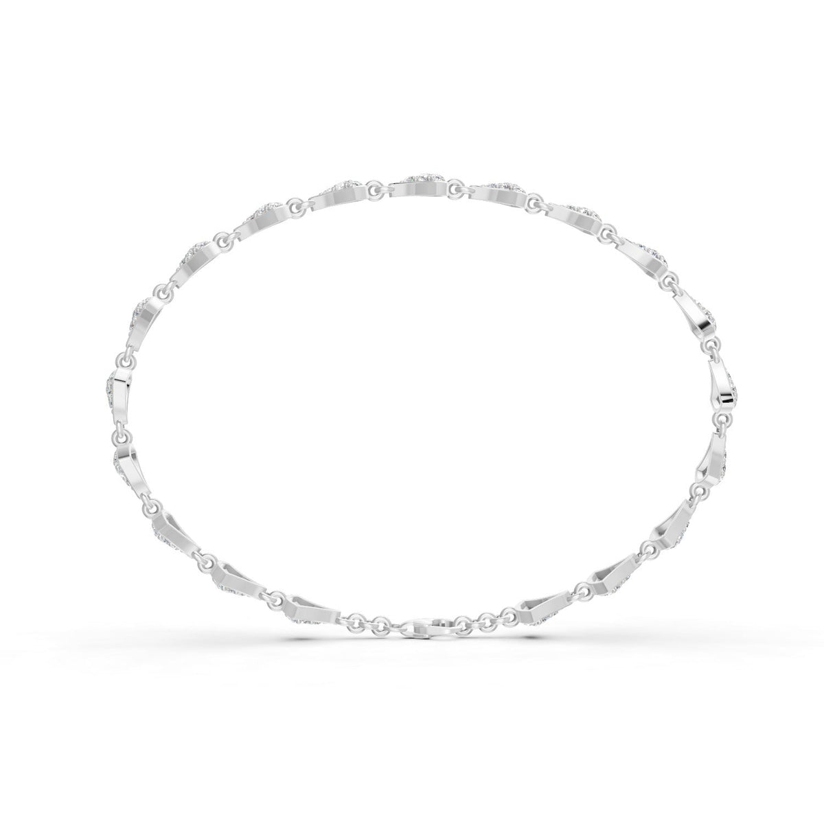 1.06 Ct Round Cut Moissanite Cluster Link Bracelet 14K Yellow Gold Plated