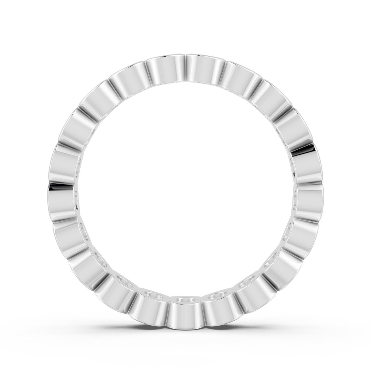 1.14Ct Round Cut Moissanite Bezel Set Full Eternity Band Ring 14K Gold Plated