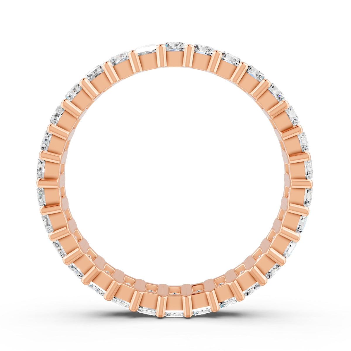 3.08 Ct Emerald Cut Moissanite Full Eternity Band Ring 14K Gold Plated