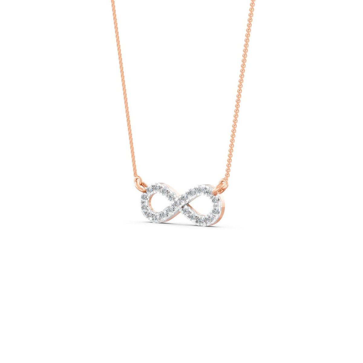 0.33Ct Round Cut Moissanite Infinity Pendant Necklace 14K Yellow Gold Plated