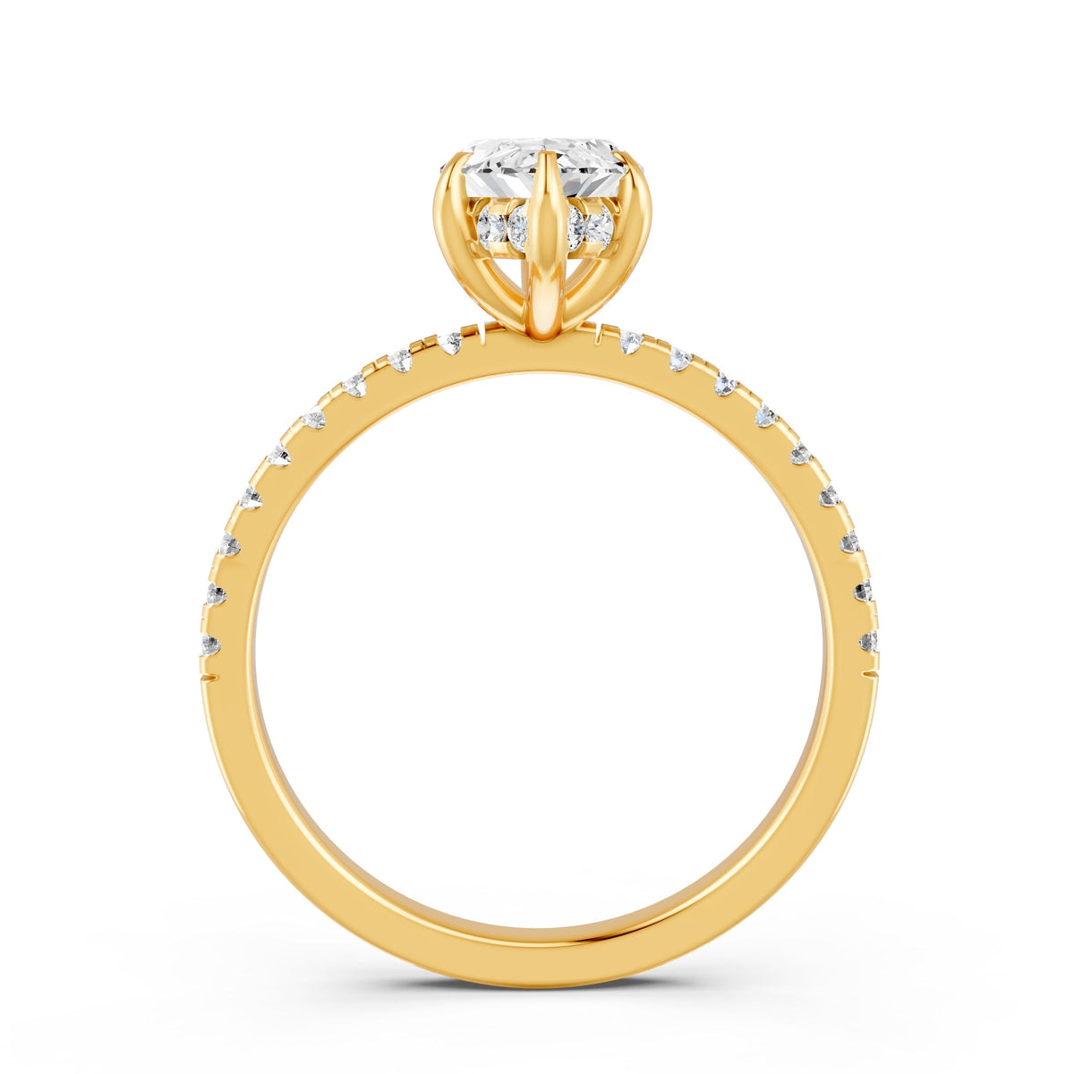 1.72Ct Marquise Cut Moissanite Hidden Halo Engegment Ring 14K Gold Plated