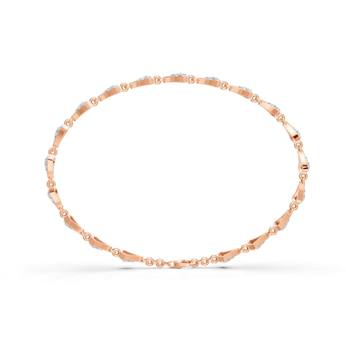 1.06 Ct Round Cut Moissanite Cluster Link Bracelet 14K Yellow Gold Plated