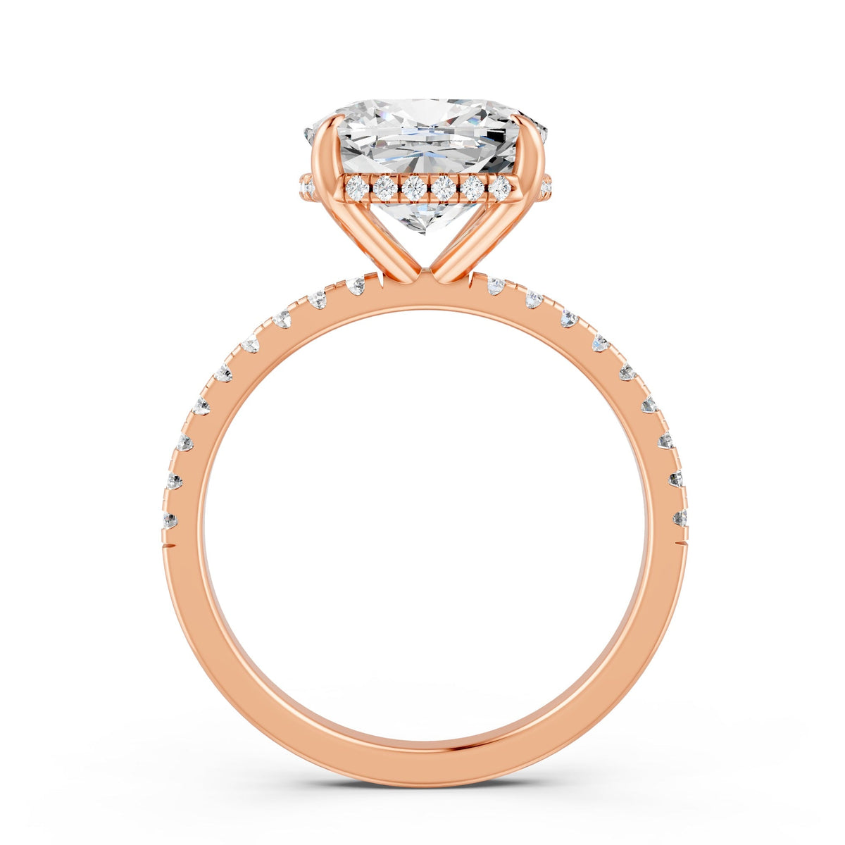 3.53Ct Cushion Cut Moissanite Hidden Halo Engagement Ring 14K Gold Plated