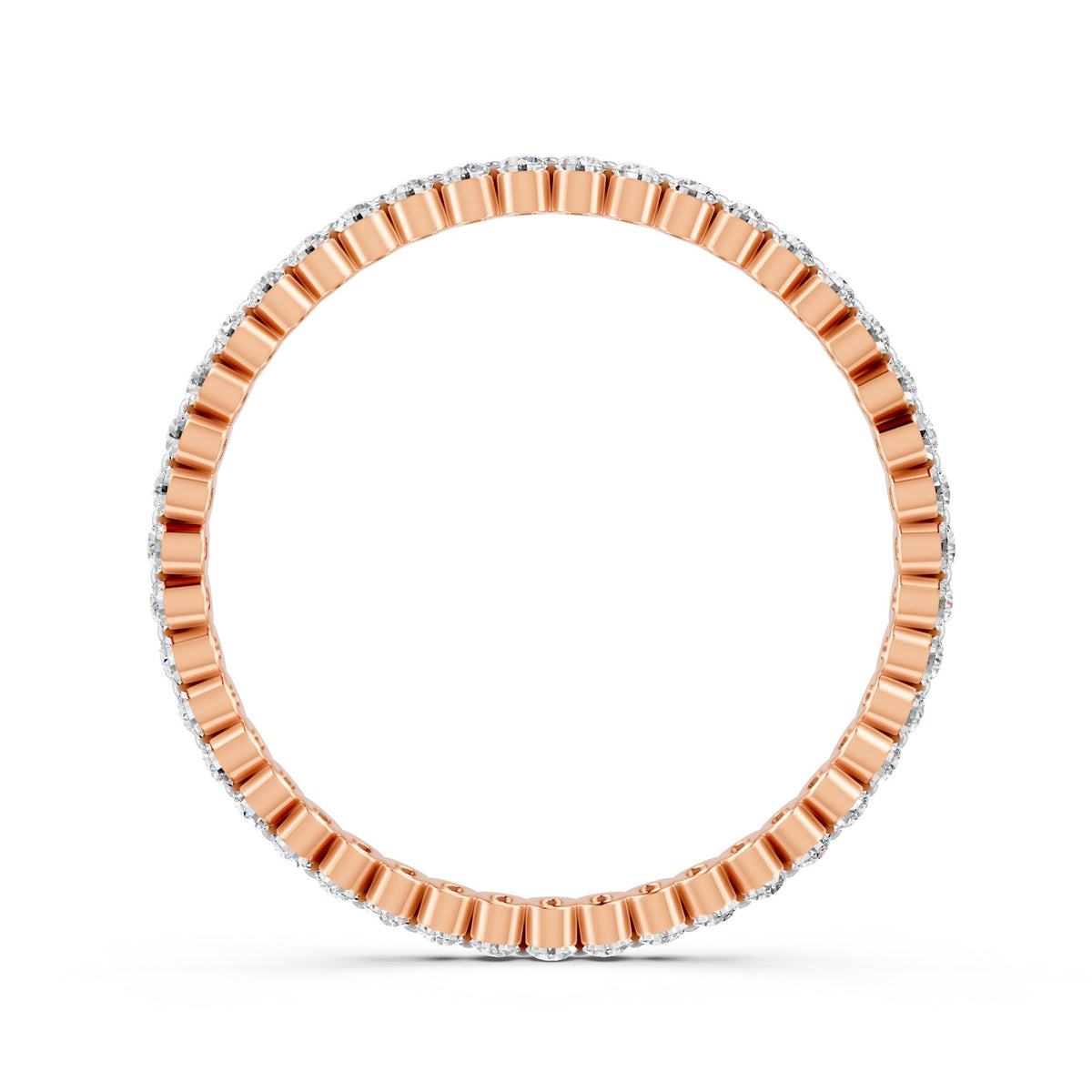 Round Cut Moissanite Full Eternity Band Ring 14K Gold Plated