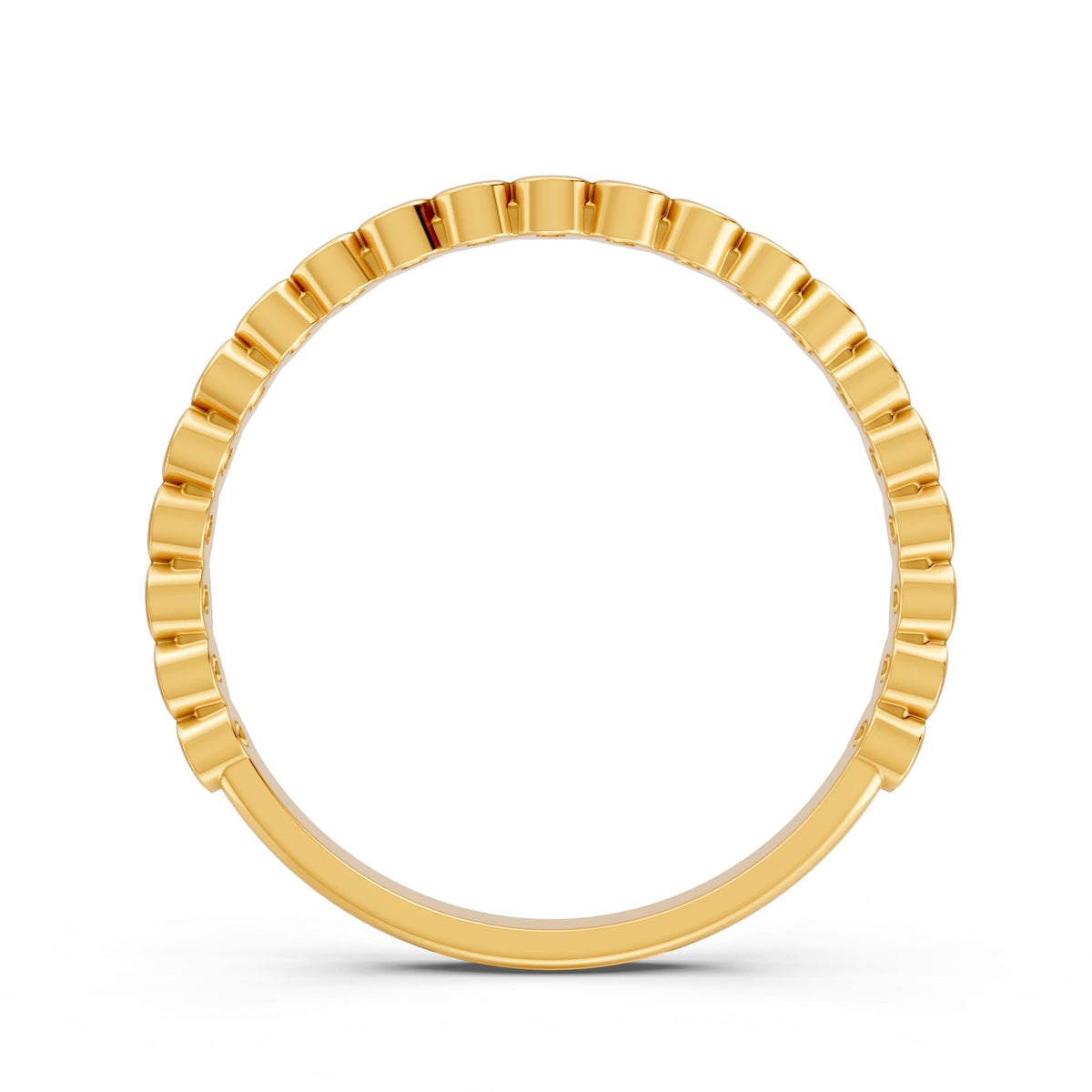 0.17Ct Round Cut Moissanite Bezel Set Half Eternity Band Ring 14K Gold Ring