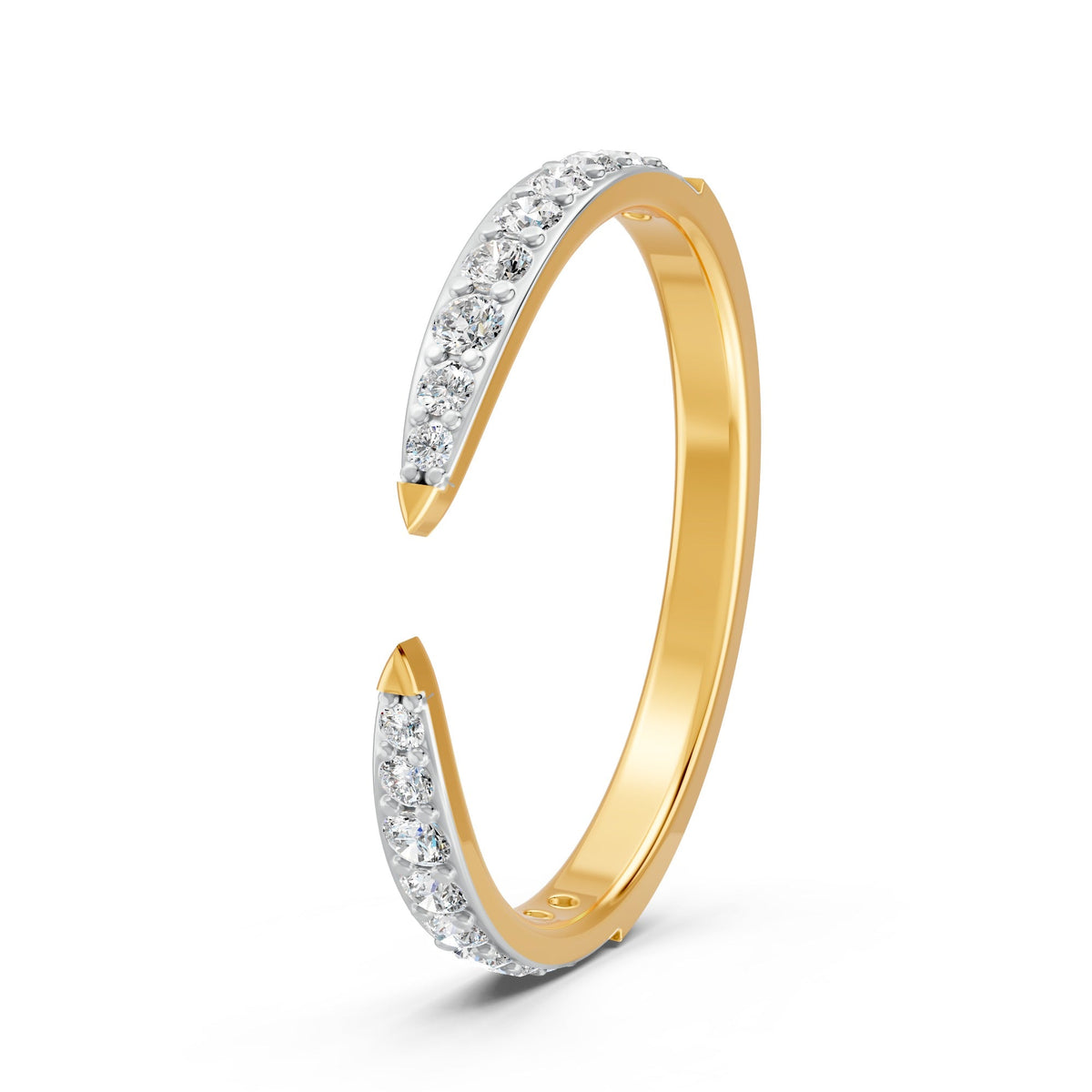 0.24Ct Round Cut Moissanite Couple Wedding Band Ring 14K Gold Plated