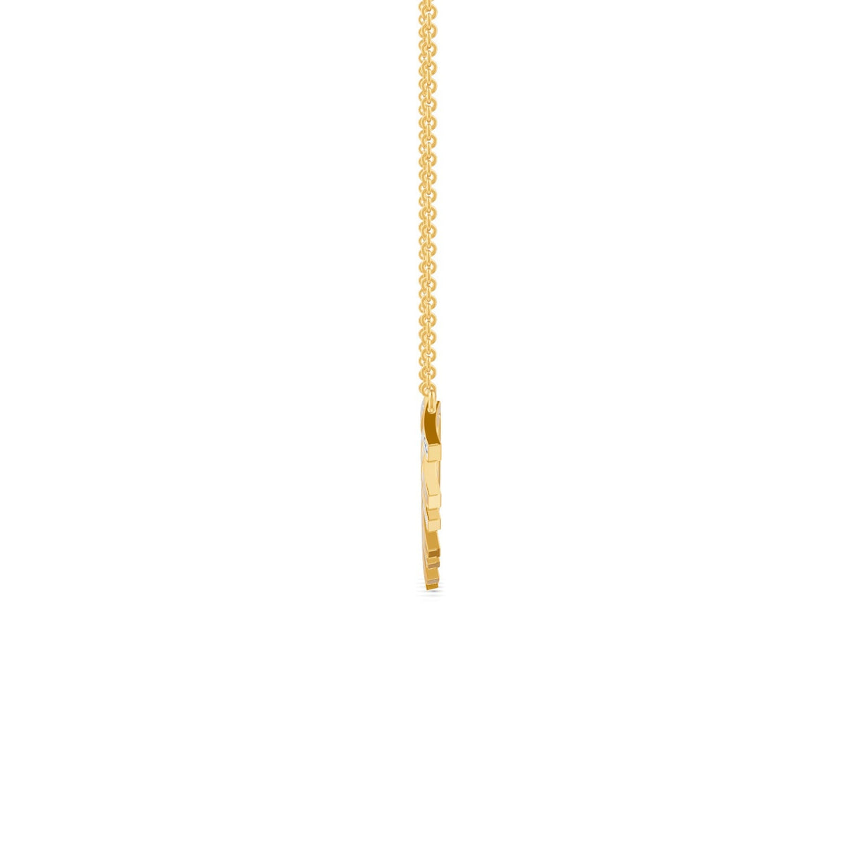 0.29 Ct Round Cut Moissanite Minimalist Chain Necklace 14K Yellow Gold Plated