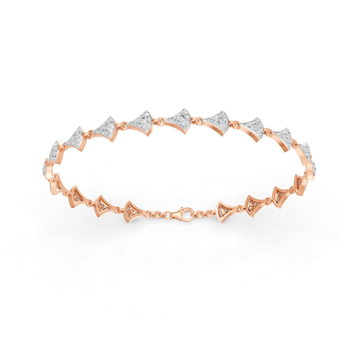 1.06 Ct Round Cut Moissanite Cluster Link Bracelet 14K Yellow Gold Plated